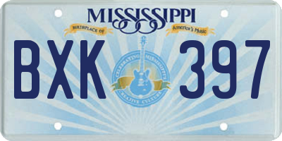 MS license plate BXK397