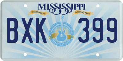 MS license plate BXK399