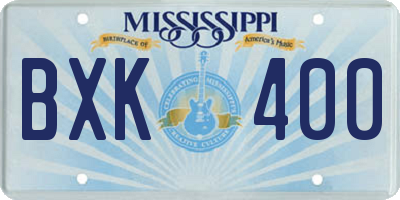 MS license plate BXK400