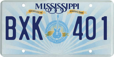MS license plate BXK401