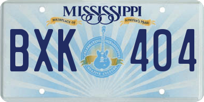 MS license plate BXK404