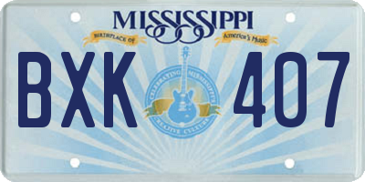 MS license plate BXK407