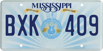 MS license plate BXK409