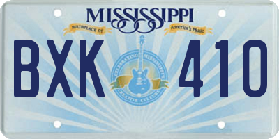 MS license plate BXK410