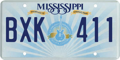 MS license plate BXK411
