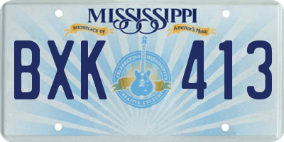 MS license plate BXK413