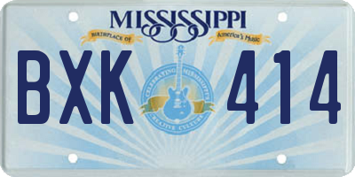 MS license plate BXK414