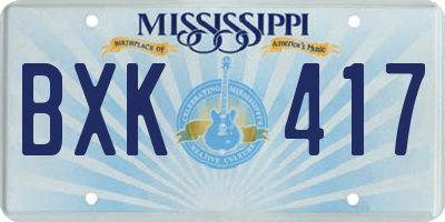 MS license plate BXK417