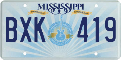 MS license plate BXK419