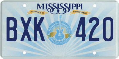 MS license plate BXK420