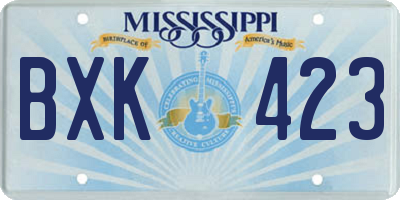 MS license plate BXK423