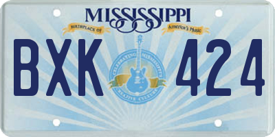 MS license plate BXK424