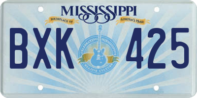 MS license plate BXK425