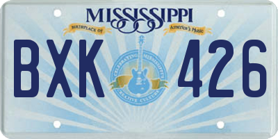 MS license plate BXK426