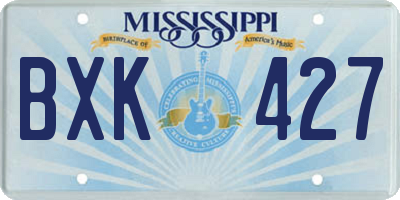 MS license plate BXK427