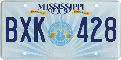 MS license plate BXK428