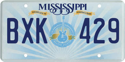 MS license plate BXK429