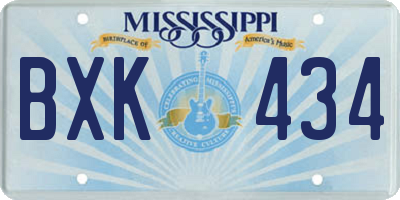 MS license plate BXK434
