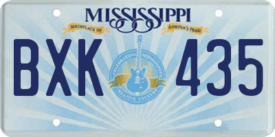 MS license plate BXK435