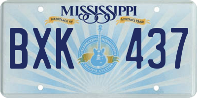 MS license plate BXK437