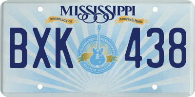 MS license plate BXK438