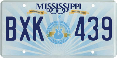 MS license plate BXK439