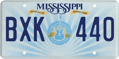 MS license plate BXK440