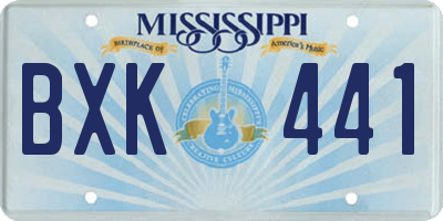 MS license plate BXK441