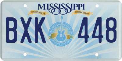 MS license plate BXK448