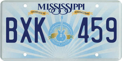 MS license plate BXK459
