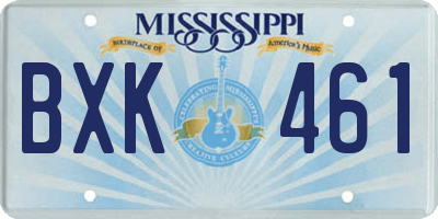 MS license plate BXK461