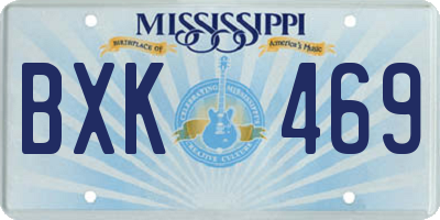 MS license plate BXK469
