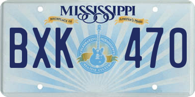 MS license plate BXK470