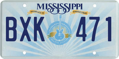MS license plate BXK471