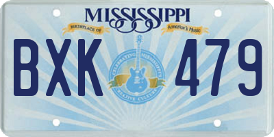 MS license plate BXK479