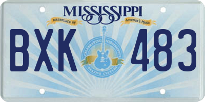 MS license plate BXK483