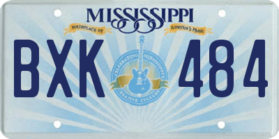 MS license plate BXK484