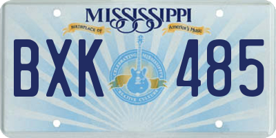 MS license plate BXK485