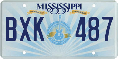 MS license plate BXK487
