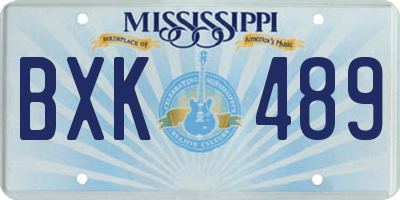 MS license plate BXK489