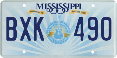MS license plate BXK490