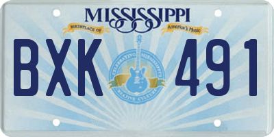 MS license plate BXK491