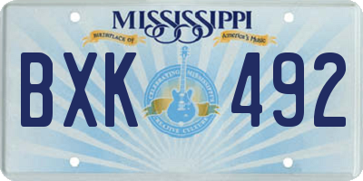 MS license plate BXK492