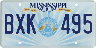 MS license plate BXK495