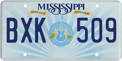 MS license plate BXK509
