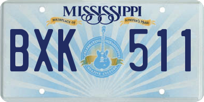 MS license plate BXK511