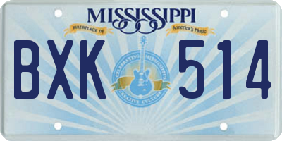 MS license plate BXK514