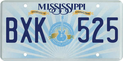 MS license plate BXK525