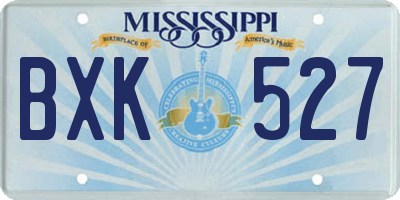 MS license plate BXK527