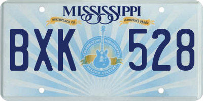 MS license plate BXK528